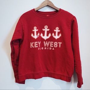 5/$25 Retro Hanes Key West Florida Sweatshirt Red